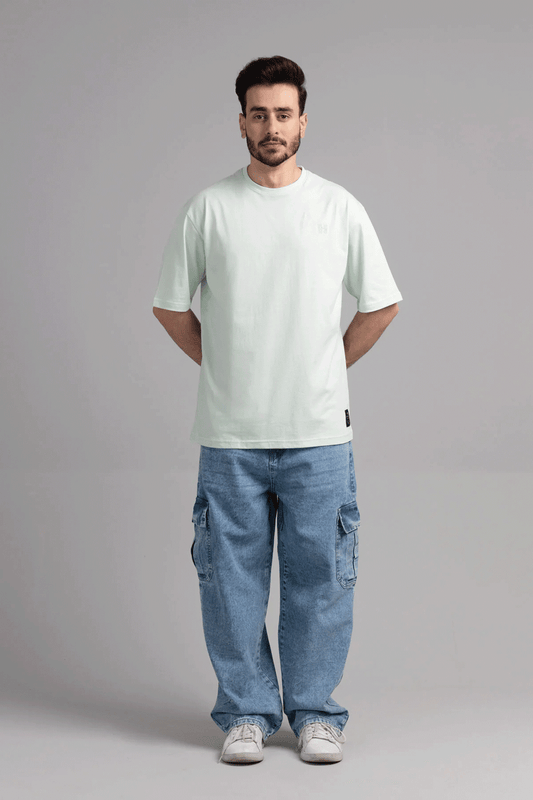 Men Boxy Fit Cotton T-Shirt - Hint of Mint