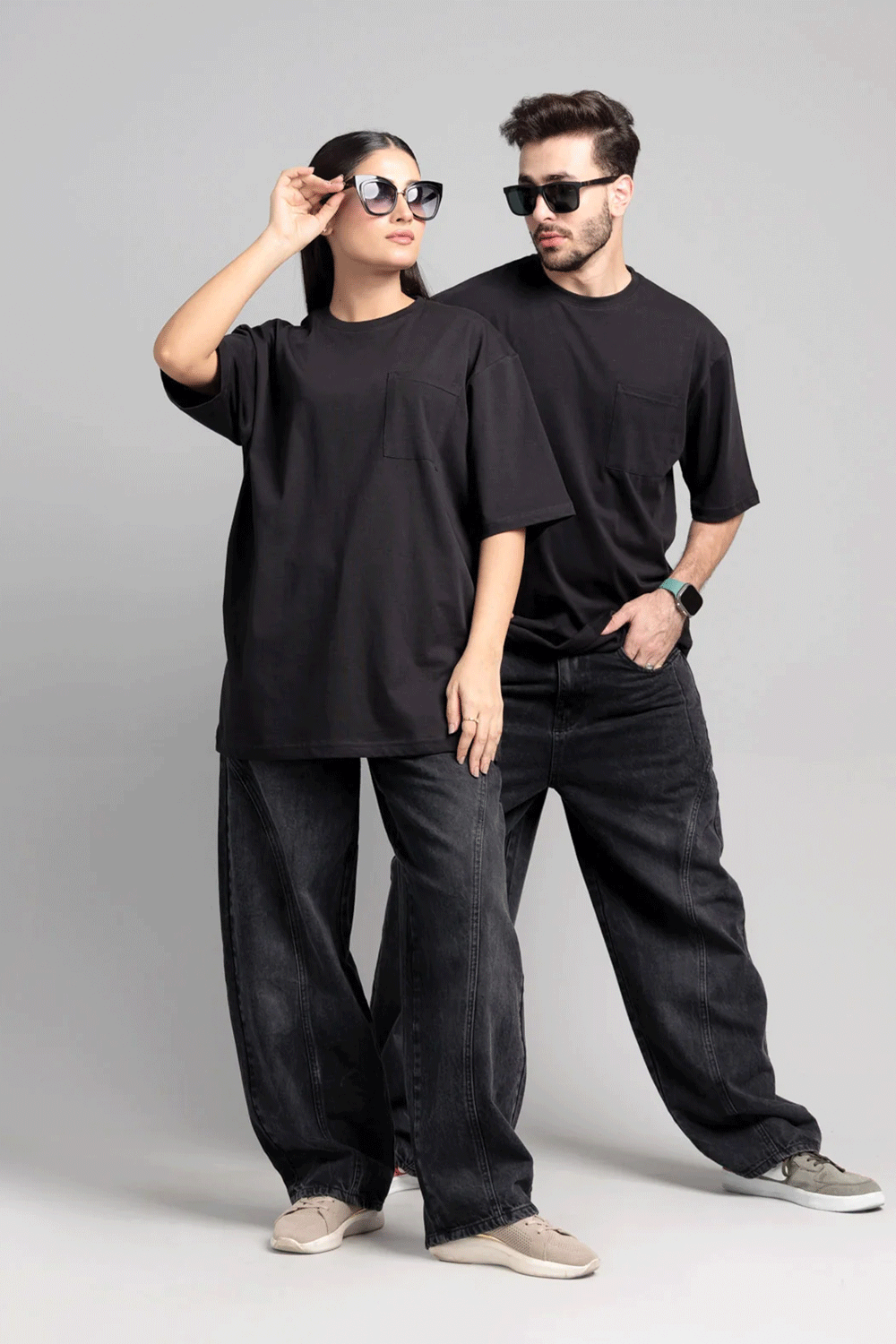 Men Boxy Fit Cotton T-Shirt - Jet Black