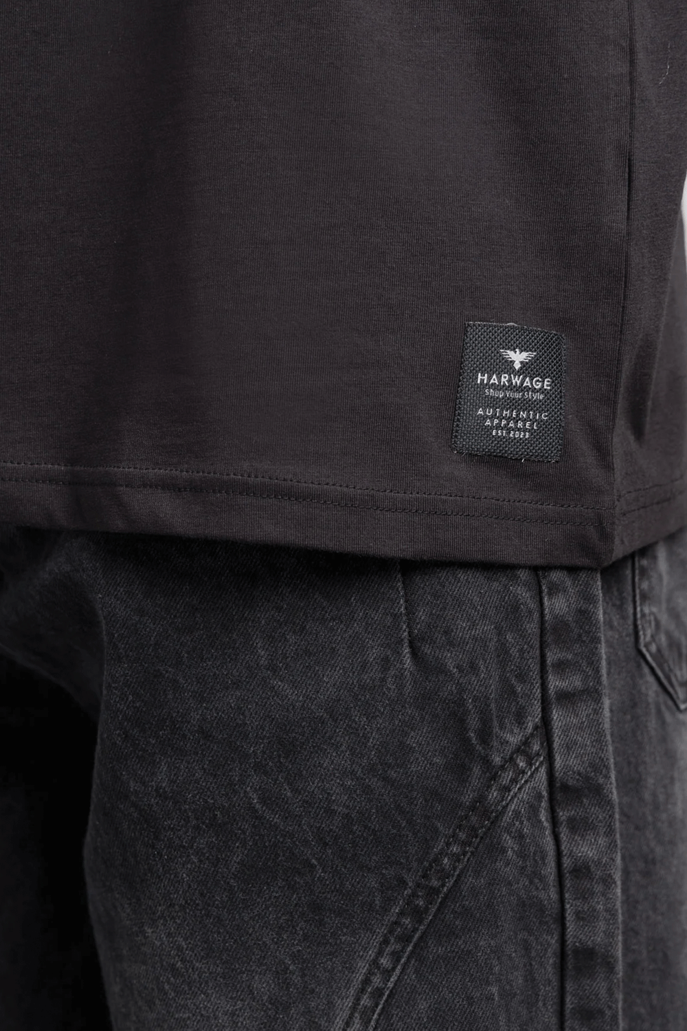 Men Boxy Fit Cotton T-Shirt - Jet Black