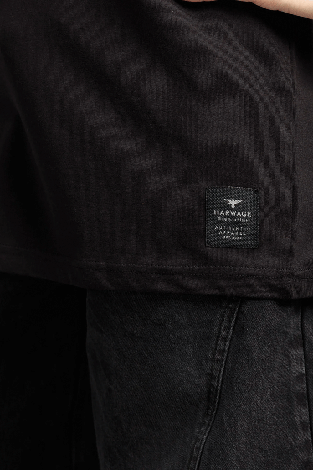 Men Boxy Fit Cotton T-Shirt - Jet Black