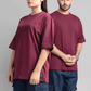 Men Boxy Fit Cotton T-Shirt - Maroon