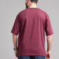 Men Boxy Fit Cotton T-Shirt - Maroon