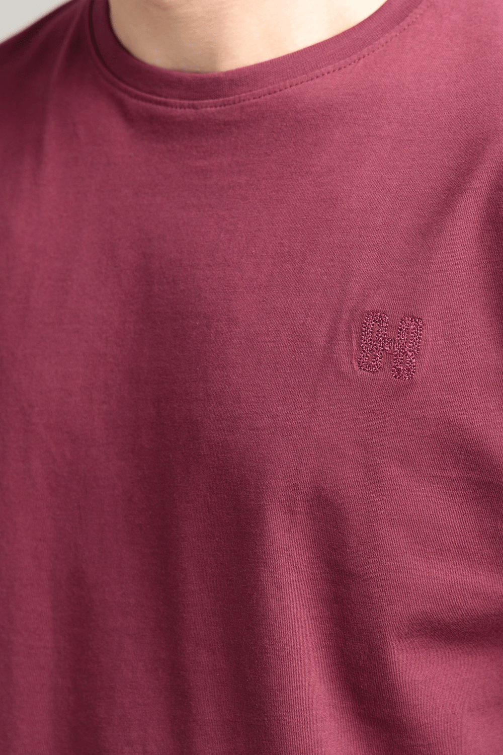 Men Boxy Fit Cotton T-Shirt - Maroon