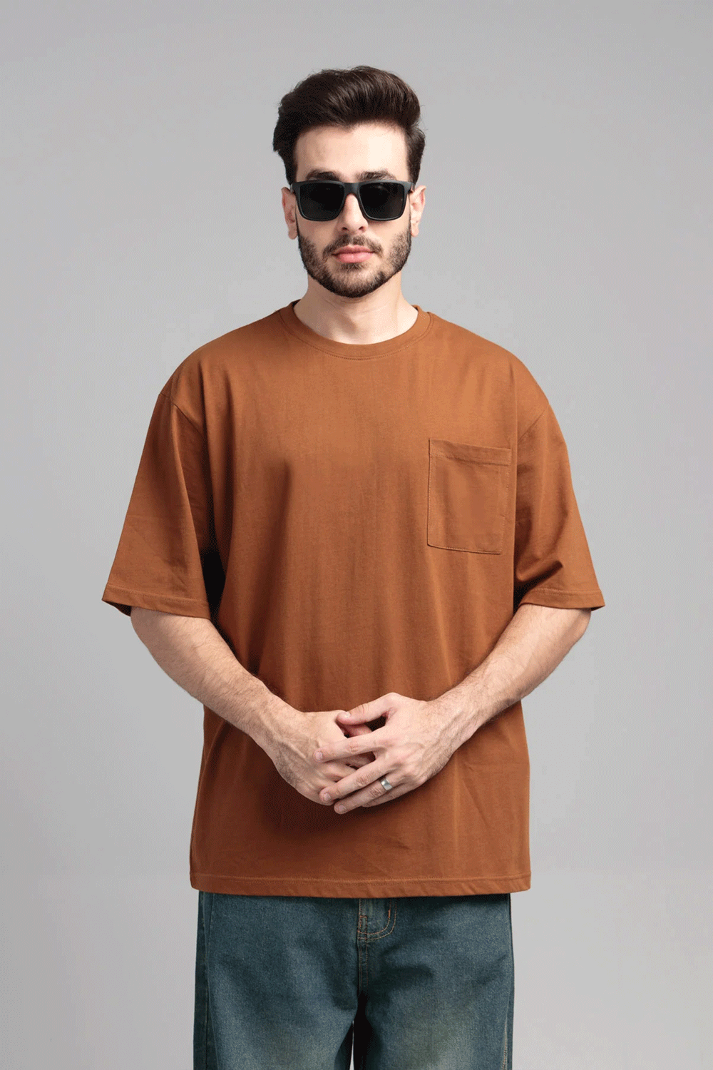 Men Boxy Fit Cotton T-Shirt - Monk Robe