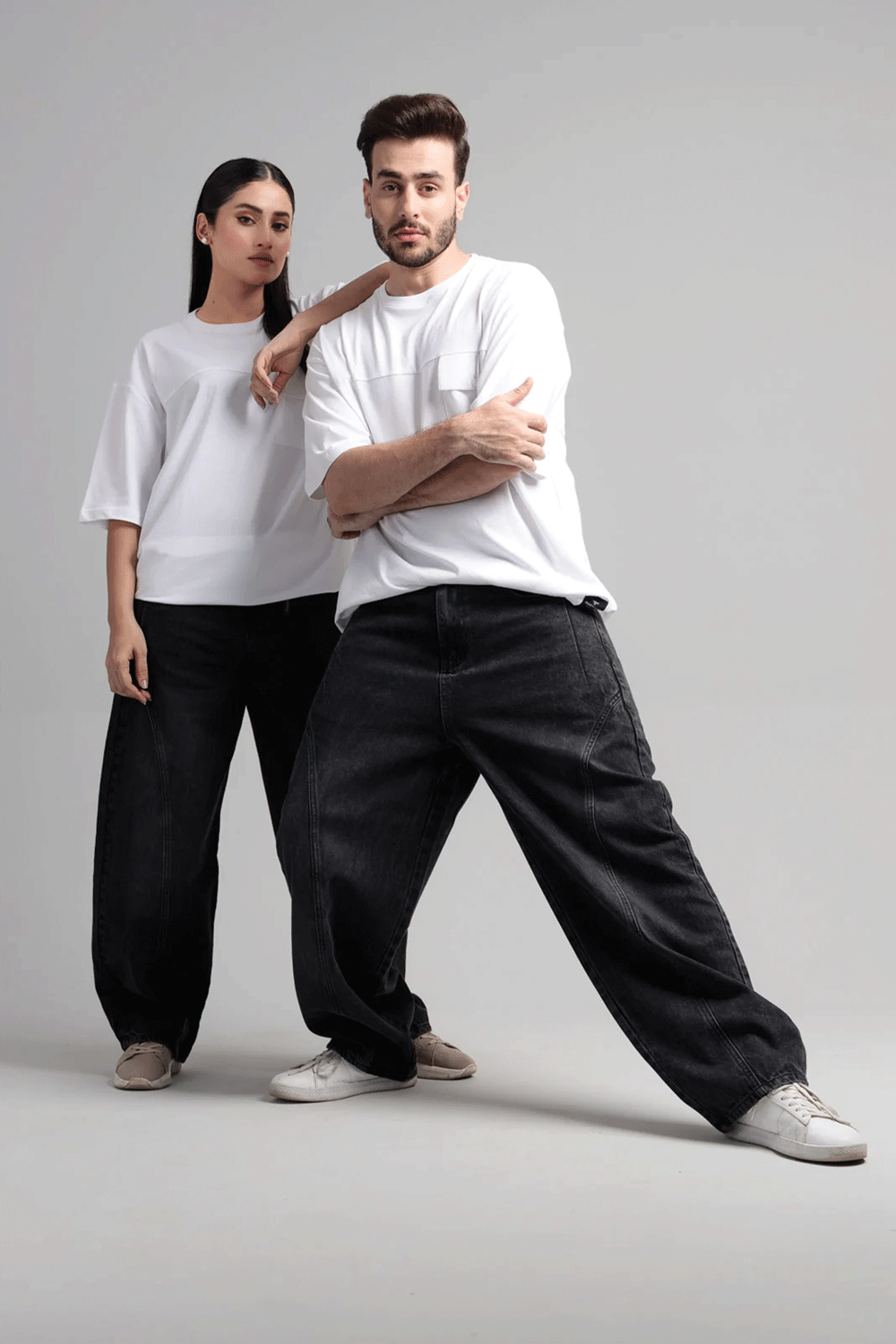 Men Boxy Fit Cotton T-Shirt - White