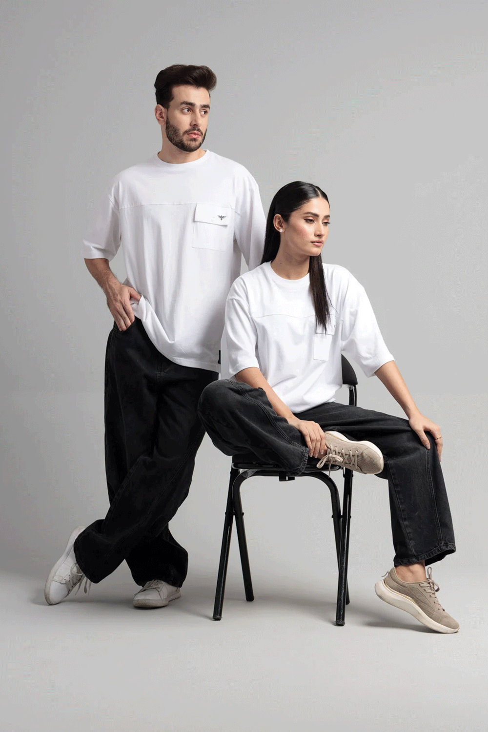 Men Boxy Fit Cotton T-Shirt - White