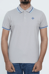 Men Contrast Tipping Polo Shirt - Grey