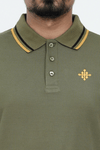 Men Contrast Tipping Polo Shirt - Olive Branch