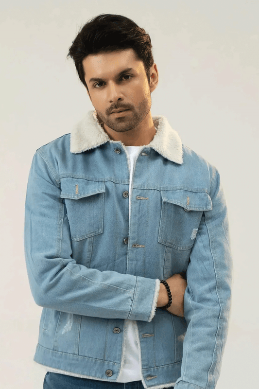 Men Denim Jacket - Blue