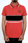 Men Dyed Yarn Polo Shirt - Red/Black