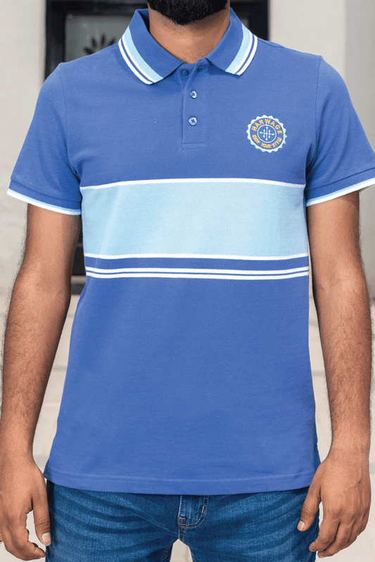 Men Dyed Yarn Polo Shirt - Very Peri