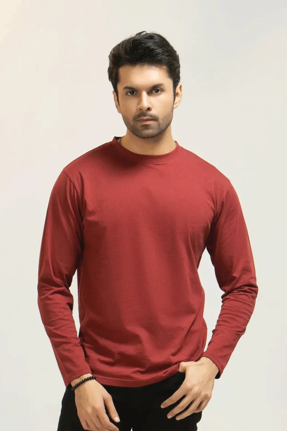 Men Full Sleeve Regular Fit Shirt - Merlot