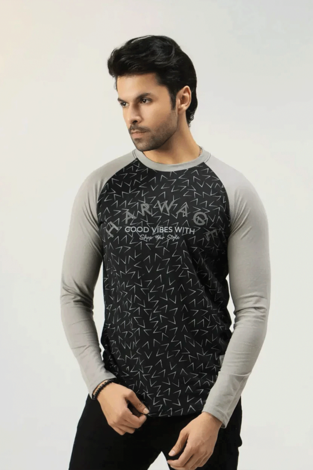Men Full Sleeve T-Shirt - Gray