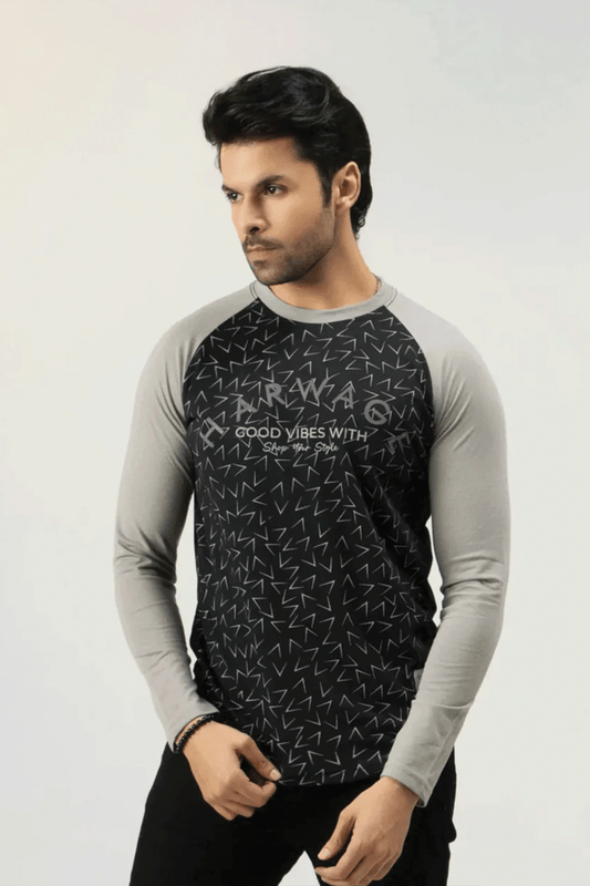 Men Full Sleeve T-Shirt - Gray