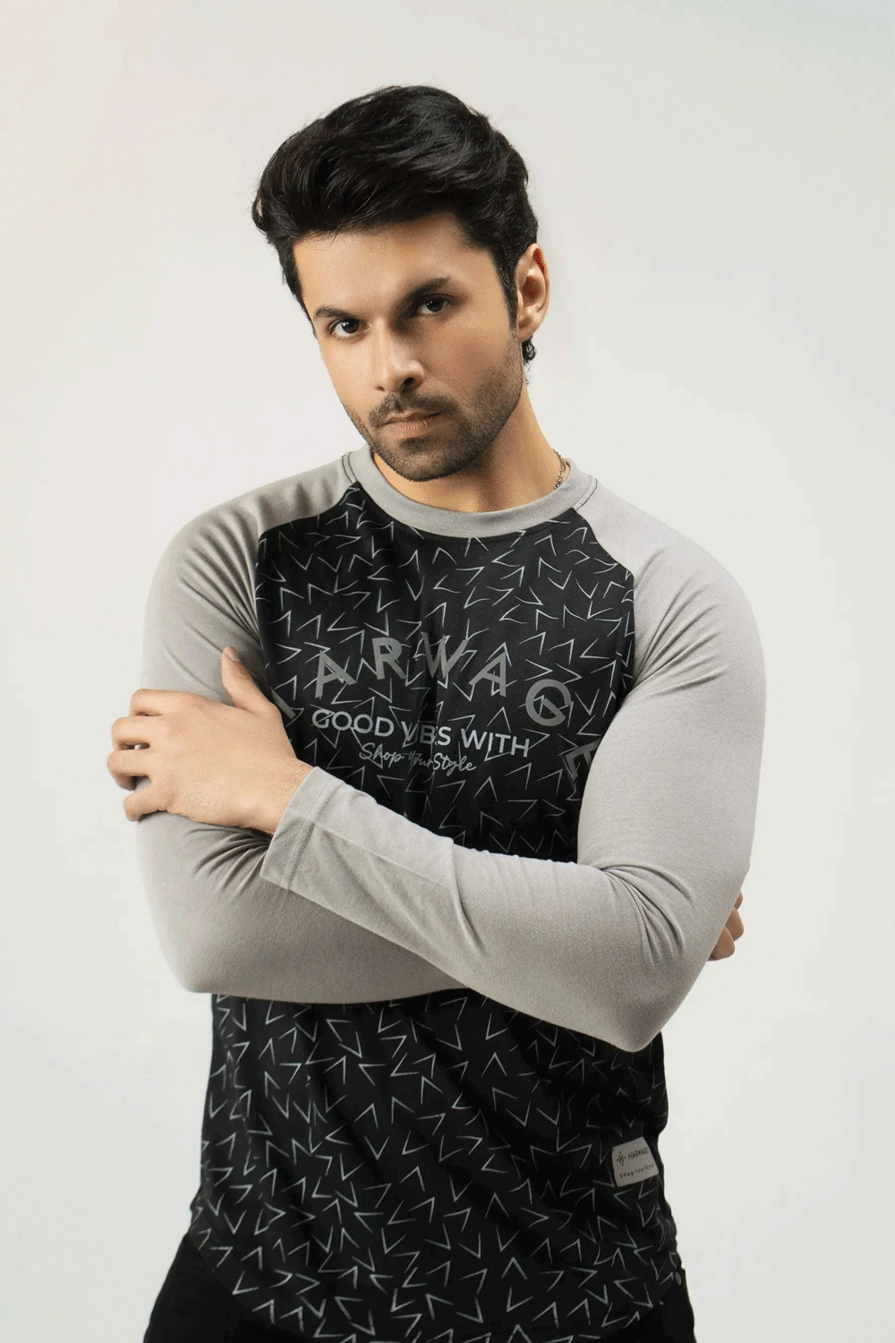 Men Full Sleeve T-Shirt - Gray