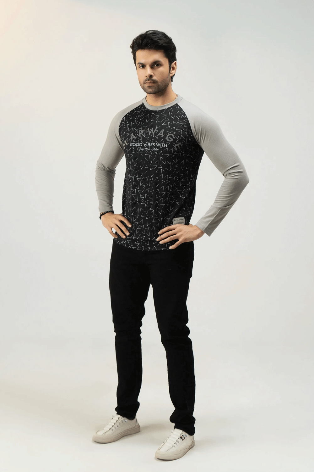 Men Full Sleeve T-Shirt - Gray