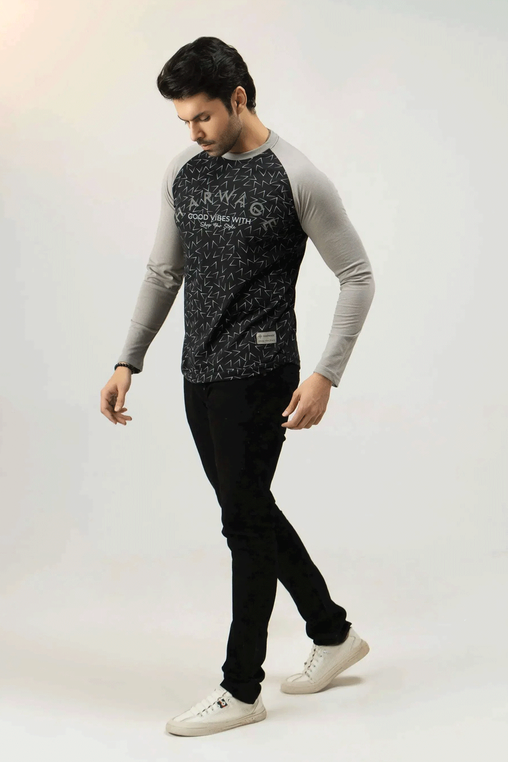 Men Full Sleeve T-Shirt - Gray