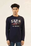 Men Full Sleeve T-Shirt - Navy Blue
