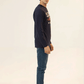 Men Full Sleeve T-Shirt - Navy Blue