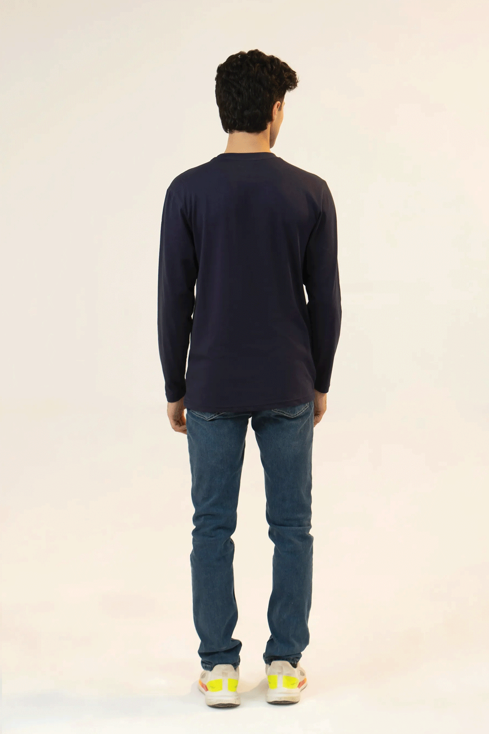 Men Full Sleeve T-Shirt - Navy Blue