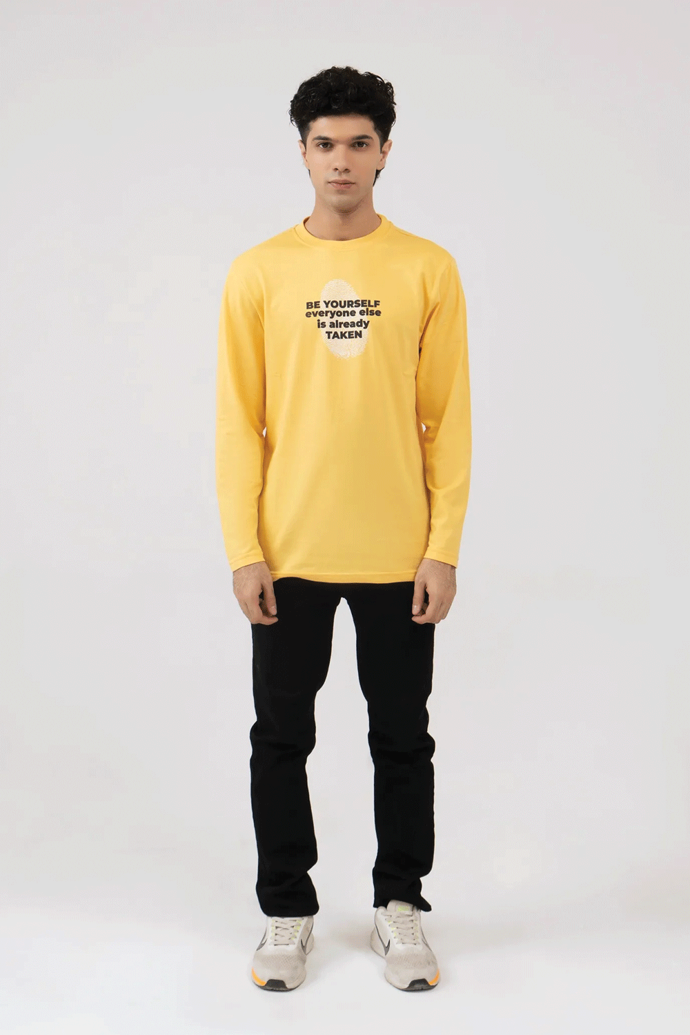 Men Full Sleeve T-Shirt - Yellow