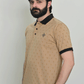 Men Graphic Collar T Shirt – Beige