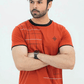 Men Graphic Crew Neck T-Shirt - Chocolate Red