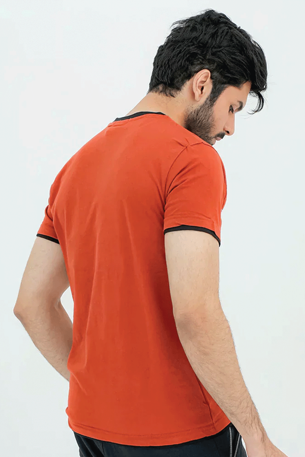 Men Graphic Crew Neck T-Shirt - Chocolate Red