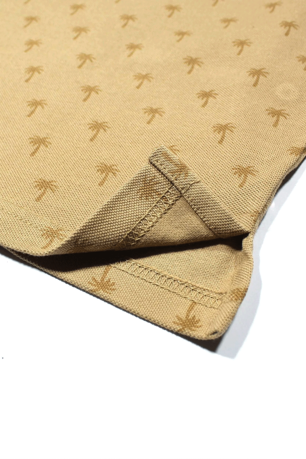 Men Graphic Polo with Contrast Trims - Beige