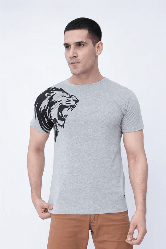 Men Graphic T Shirts - Grey