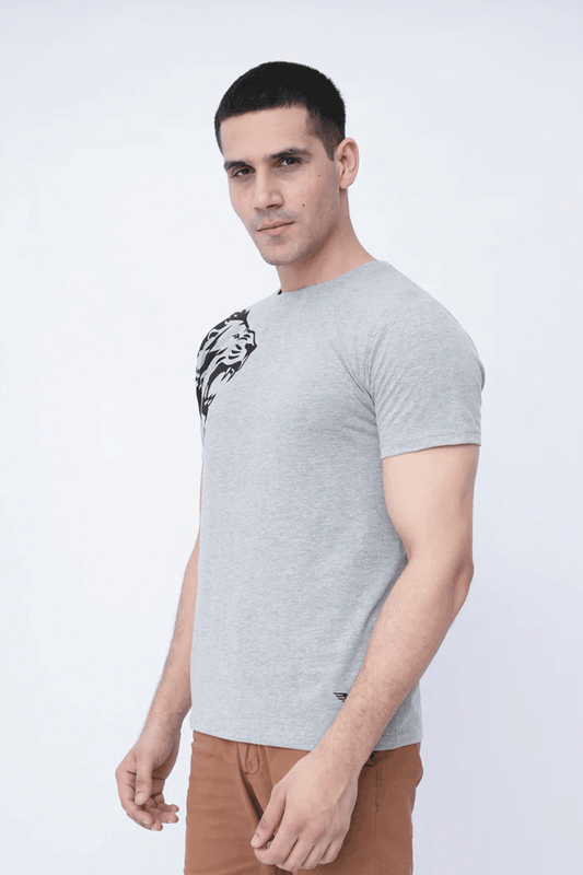 Men Graphic T Shirts - Grey