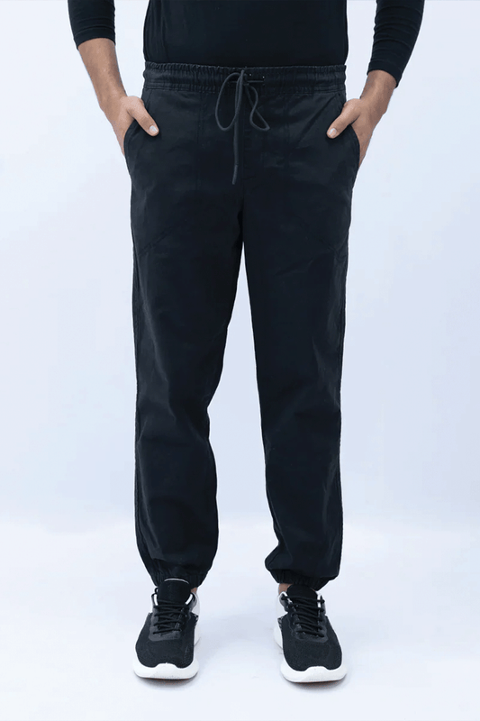 Men Jogger Elasticated Trouser - Black