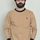 Men Palm Rotatory Design Sweatshirt – Beige