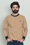 Men Palm Rotatory Design Sweatshirt – Beige