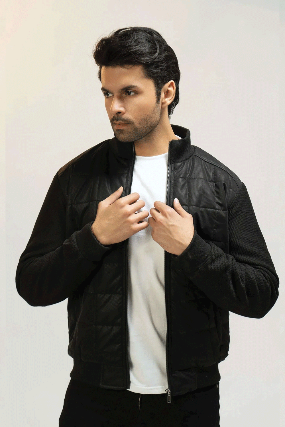 Men Parachute Jacket - Black