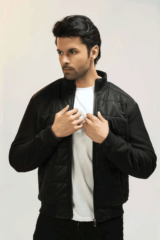 Men Parachute Jacket - Black