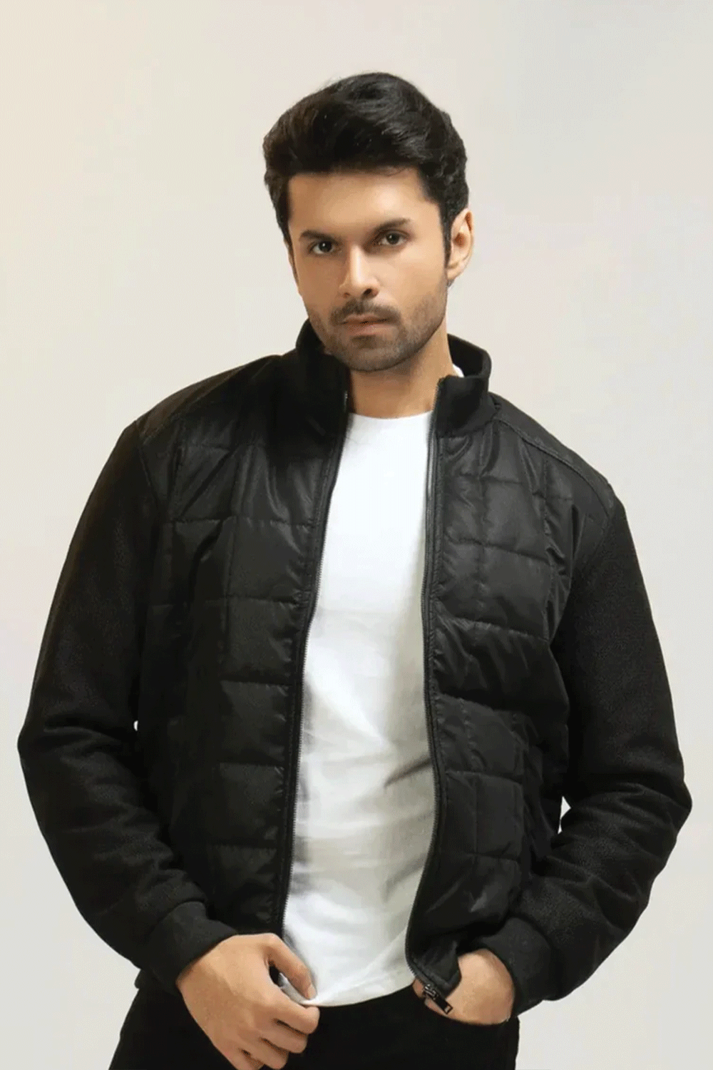 Men Parachute Jacket - Black