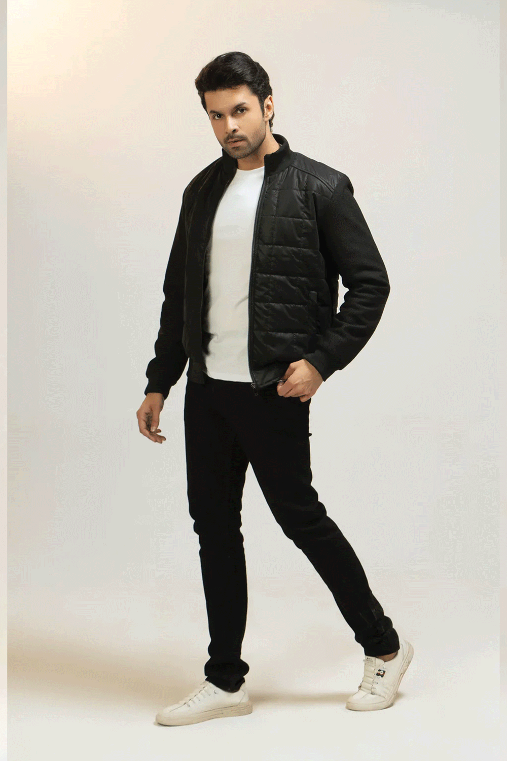 Men Parachute Jacket - Black