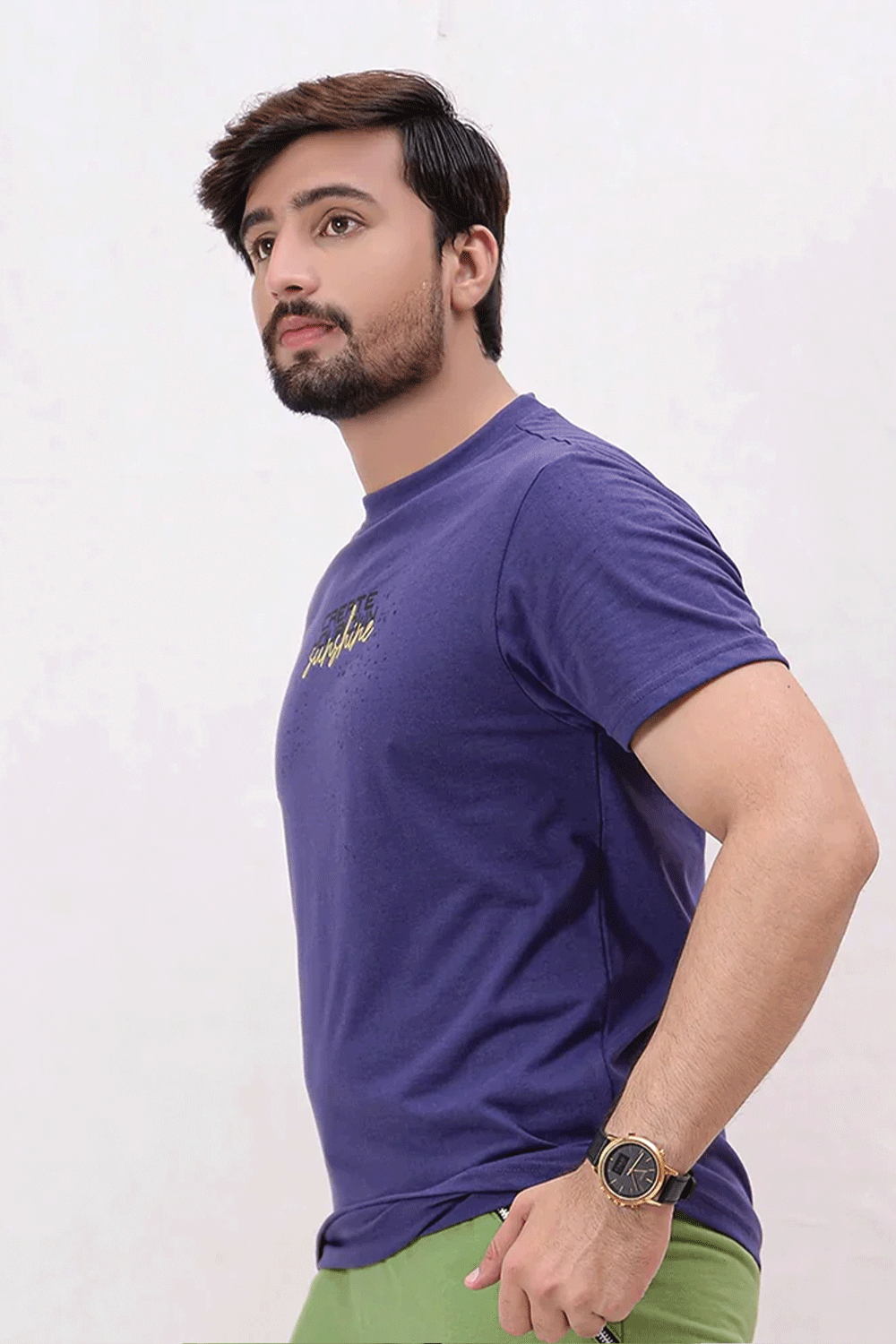 Men Printed T-Shirt - Navy Blue