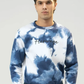 Men Regular Fit Sweatshirt - Blue Tie Dye Camouflage