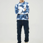 Men Regular Fit Sweatshirt - Blue Tie Dye Camouflage