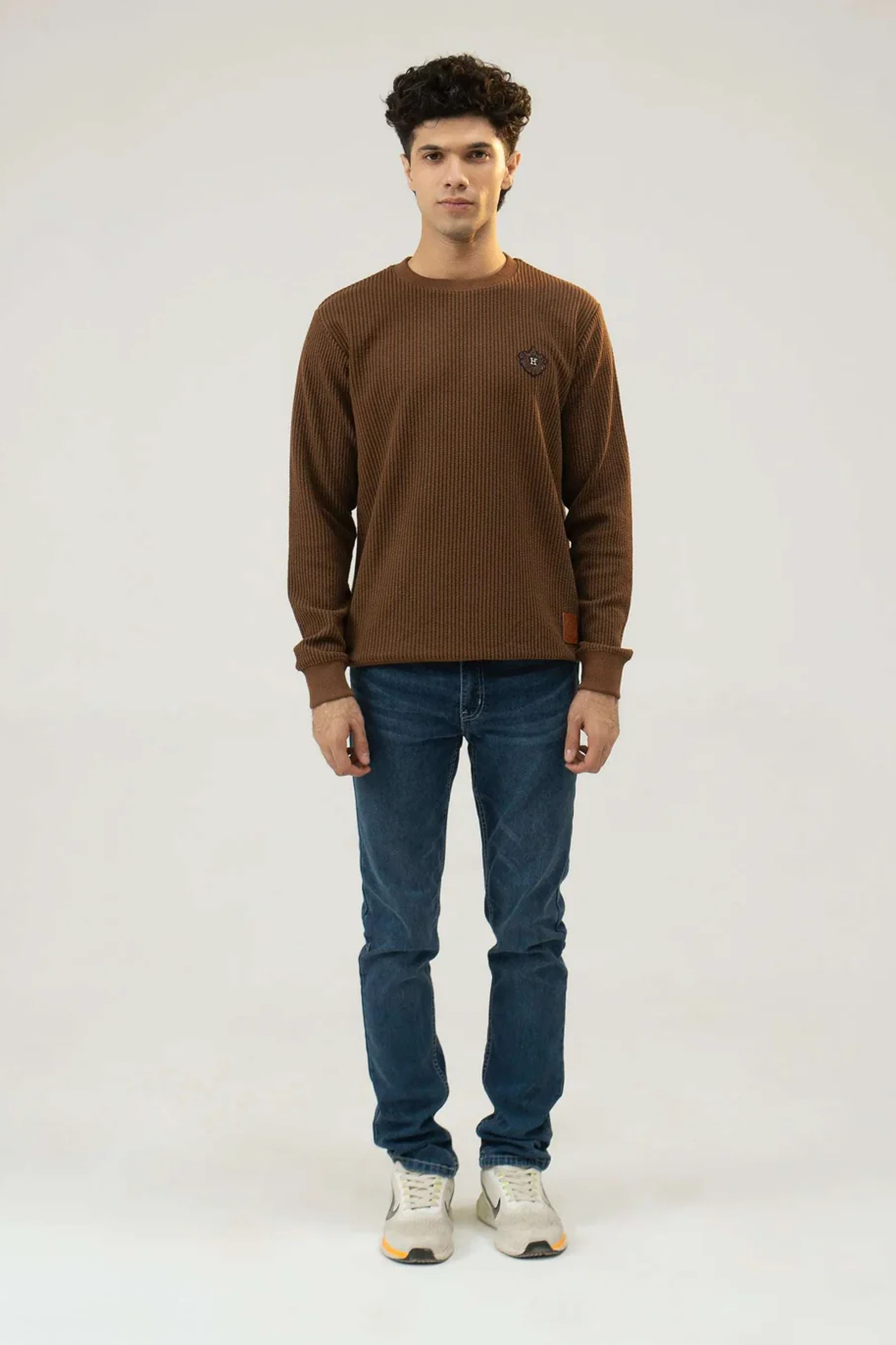 Men Regular Fit Sweatshirt - Brown