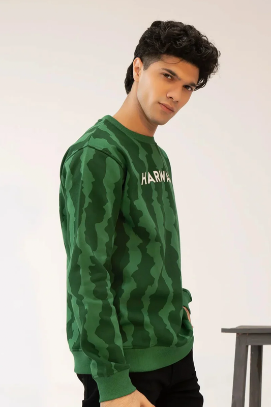 Men Regular Fit Sweatshirt - Green Camouflage