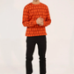 Men Regular Fit Sweatshirt - Red Geometric