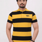 Men Stripe Polo Shirt - Black