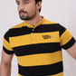 Men Stripe Polo Shirt - Black
