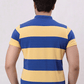 Men Stripe Polo Shirt - Mid Blue