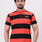 Men Stripe Polo Shirt - Red