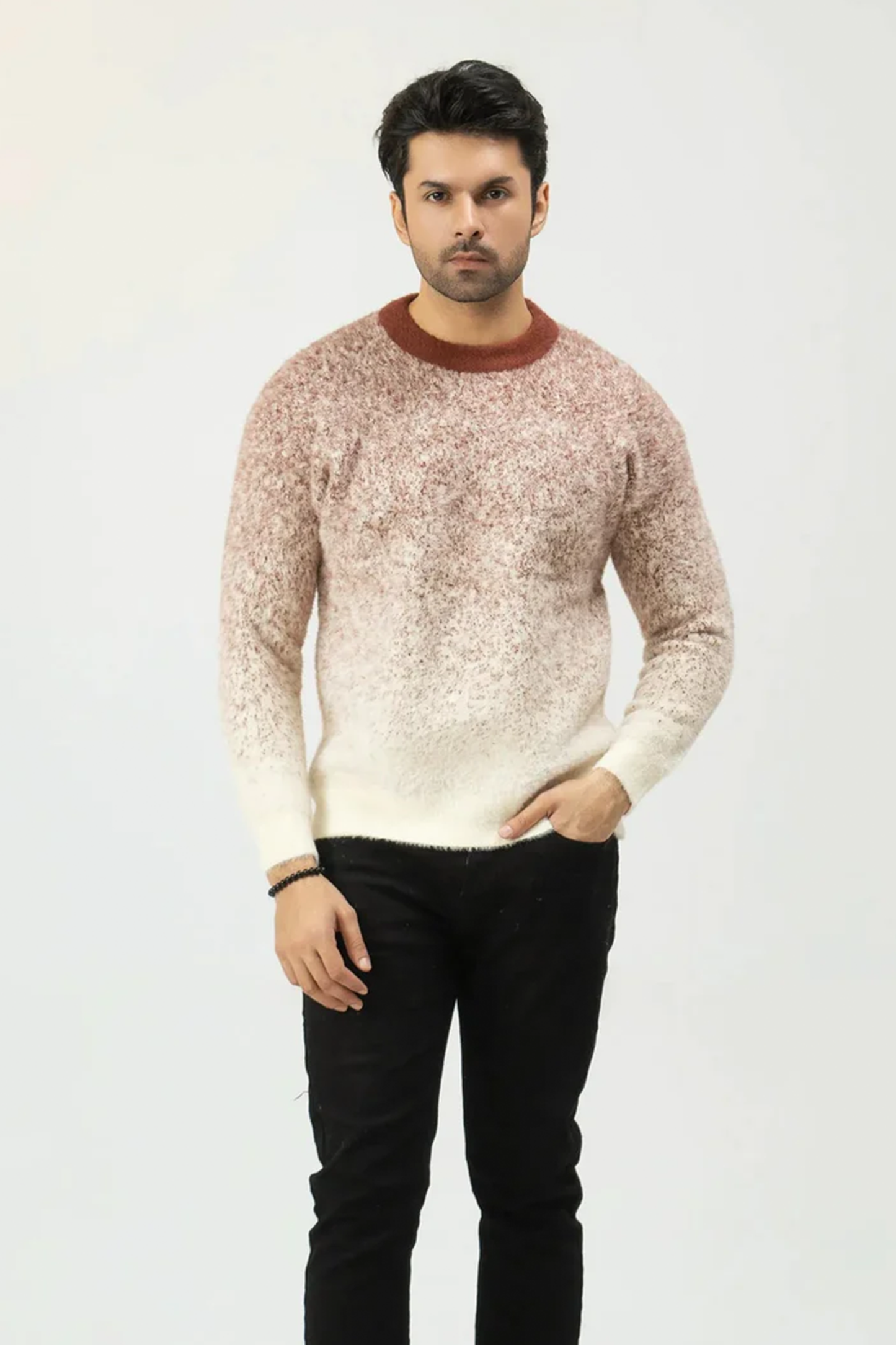 Men Tie-Dye Rabbit Wool Jersey – Beige