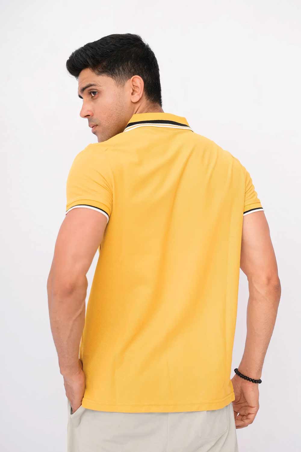 Men Tipping Polo Shirt - Yellow